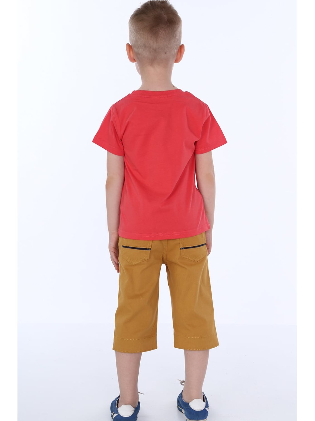 Jungen-T-Shirt mit Aufschrift, Koralle NDZ4481 - Online-Shop - Boutique